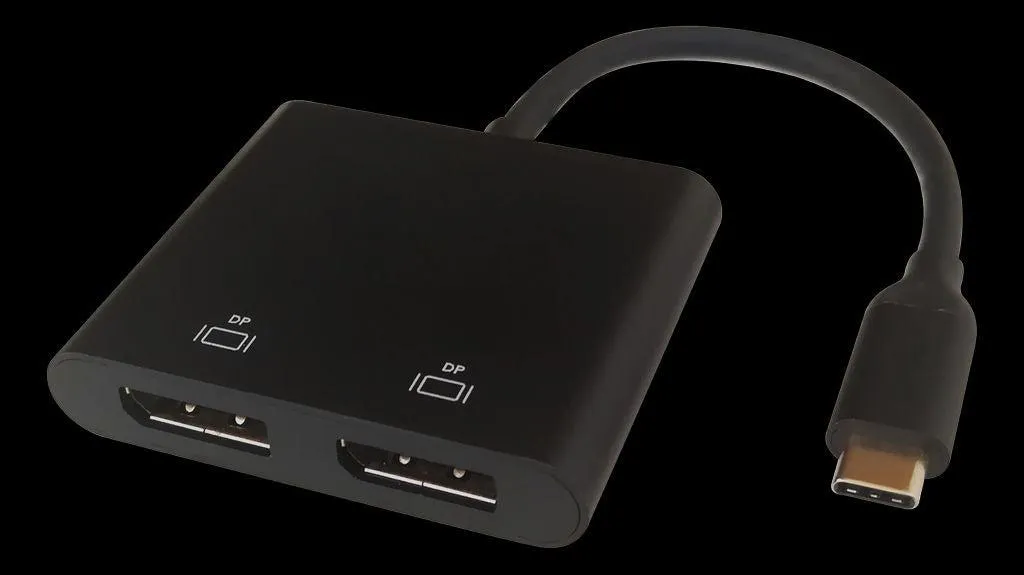 Splitter Double DisplayPort pour Port USB-C Deltaco USBC-2DP 0,1m