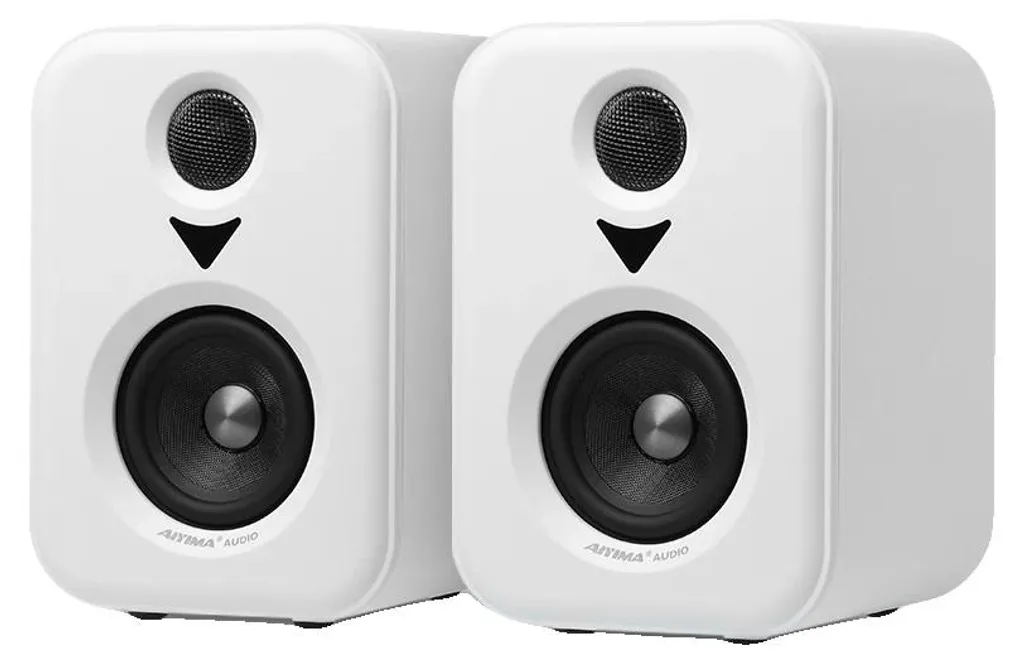 Enceintes blanches à filtre 2 voies et port USB, son Hi-Fi haute clarté
