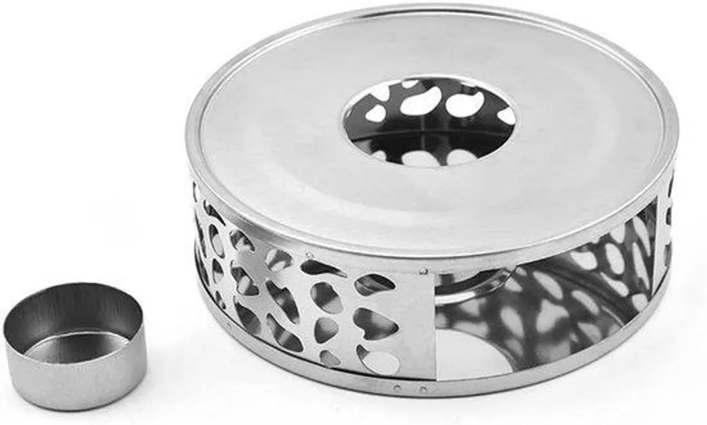 Chauffe-plat électrique universel et bougeoir moderne en inox brossé