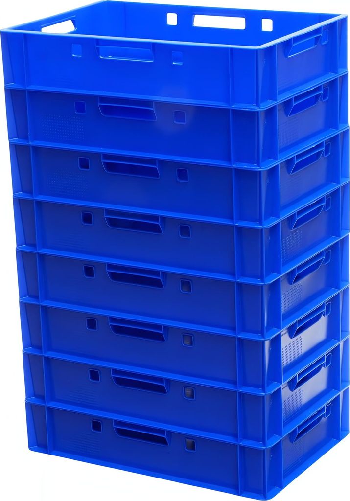8 Stück Eurokisten E1 Metzgerkiste in verschiedenen Farben Farbe: blau