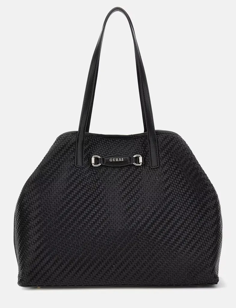 Sac de cours ou travail Guess Vikky II Woven - Noir tressé grande taille