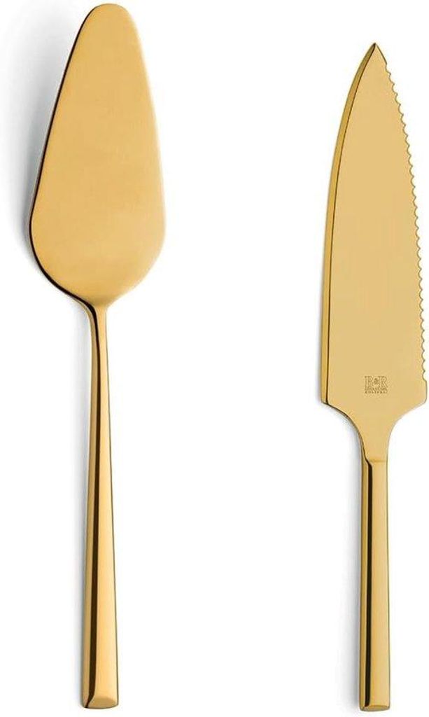 Edelstahl-Dessert-Set 2-teilig goldfarben