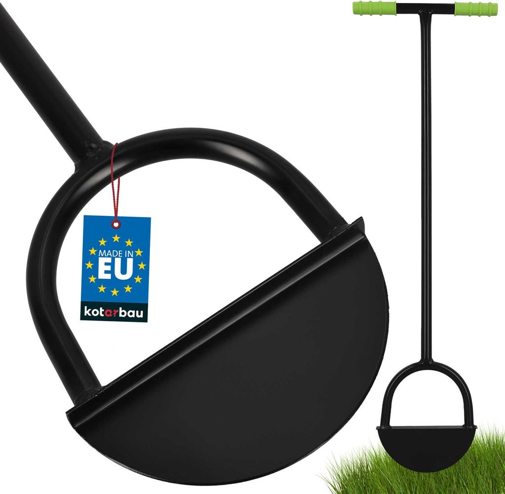 KOTARBAU Rasenkantenstecher Rasenkanten 23 cm Stahlstiel 113 cm Garten Werkzeug Kantenschneider Rasen Halbrund Unkrautstecher Verstärkt