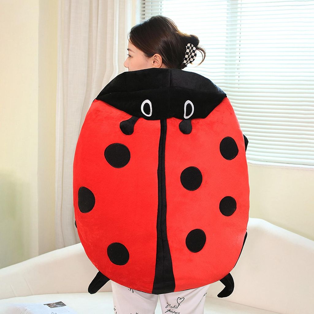 Wearable Ladybug Pillow Cute Warm Schlafen Wearable Plüsch Abnehmbare Oversized 100cm/39.4in Giant Wearable Ladybug Pillow für Kinder und Erwachs...