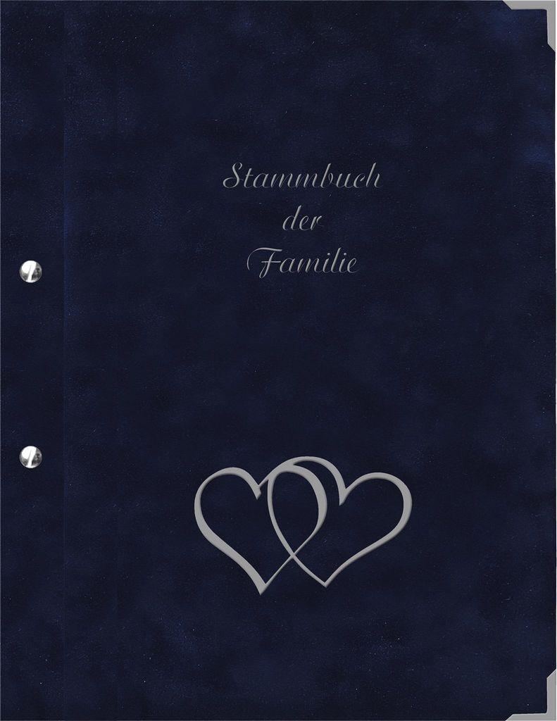 Stammbuch der Familie BERLIN Hochzeit, A4 Velours blau mit Produktbild 