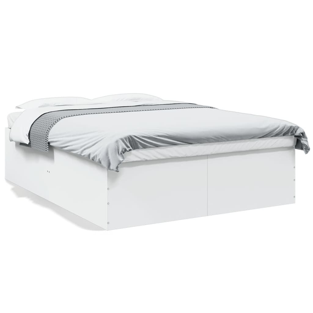 vidaXL Cadre de lit blanc 150x200 cm en bois composite Image du produit 