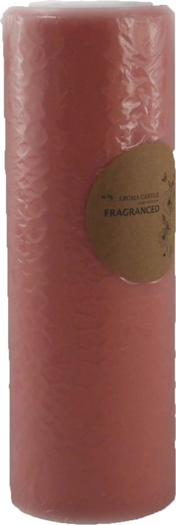 Stumpenkerze Palmwachs 68 x 198 mm in pastellpink - Duft Pfirsich