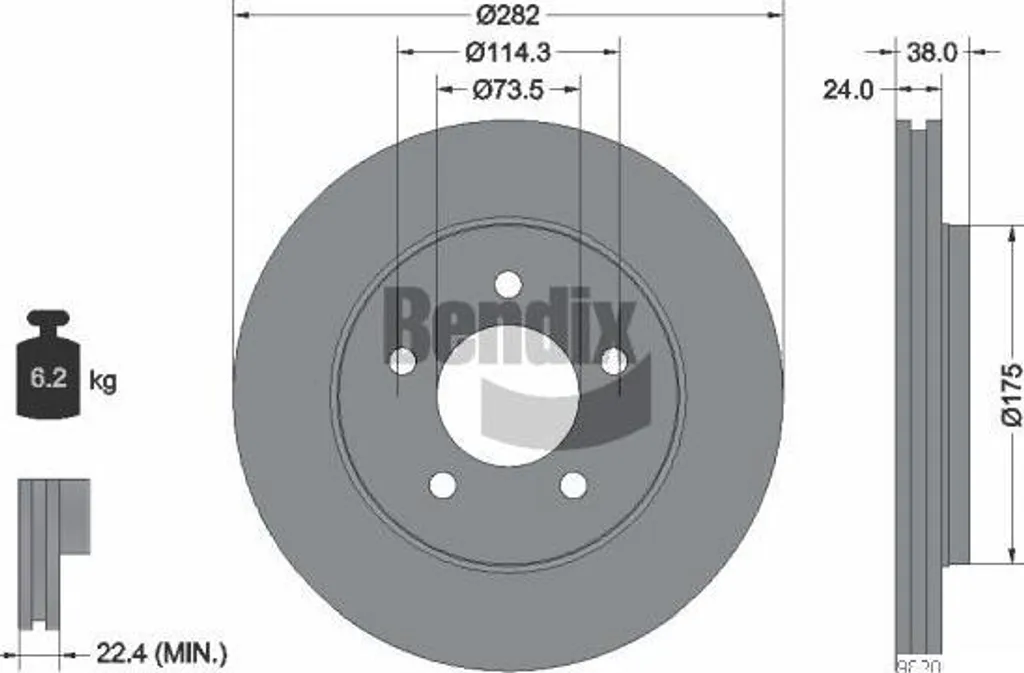 Stop vibrations freinage avec le disque Bendix BDS2116 pour Voyager