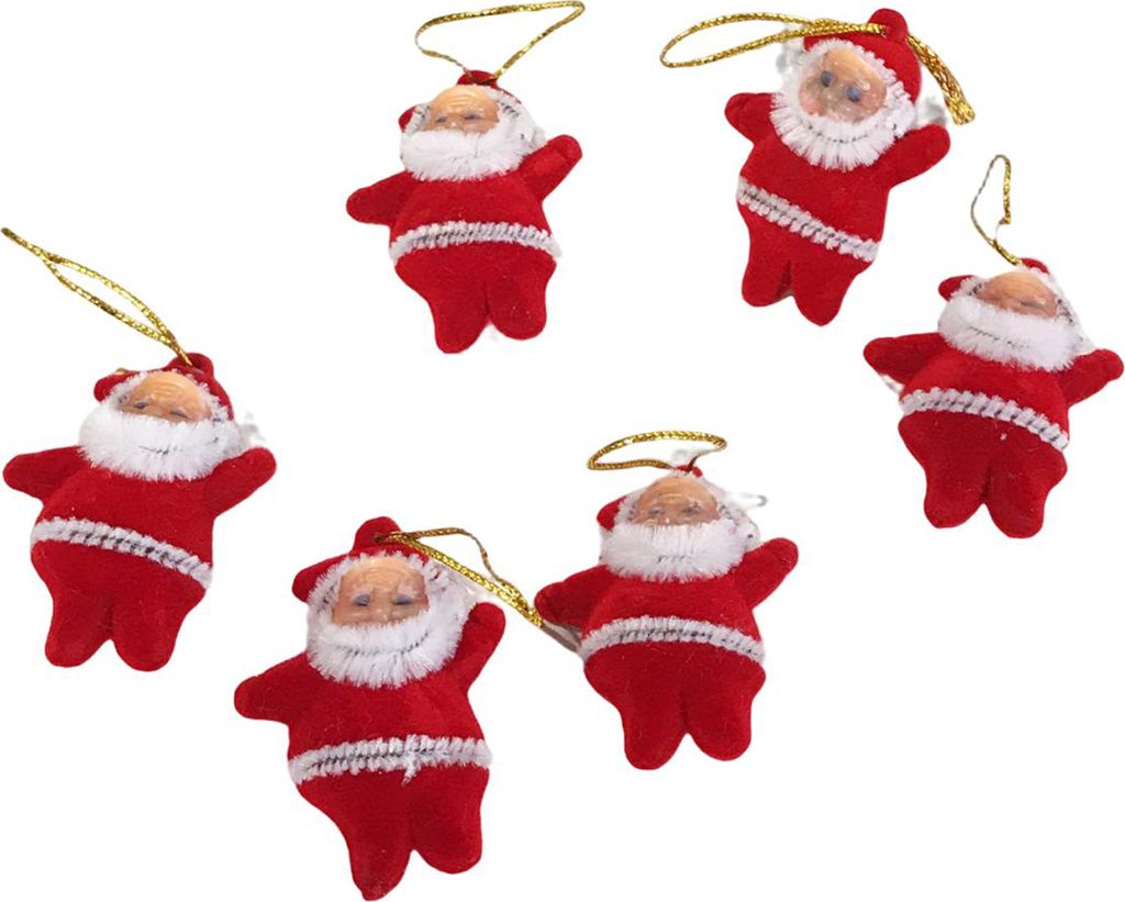 6pcs Weihnachtsbaum Anhänger Glitzer Pulver Verblütten Geschenke Bright Color Lanyard Szene Layout entzückender Weihnachtsfestival Santa Claus D...