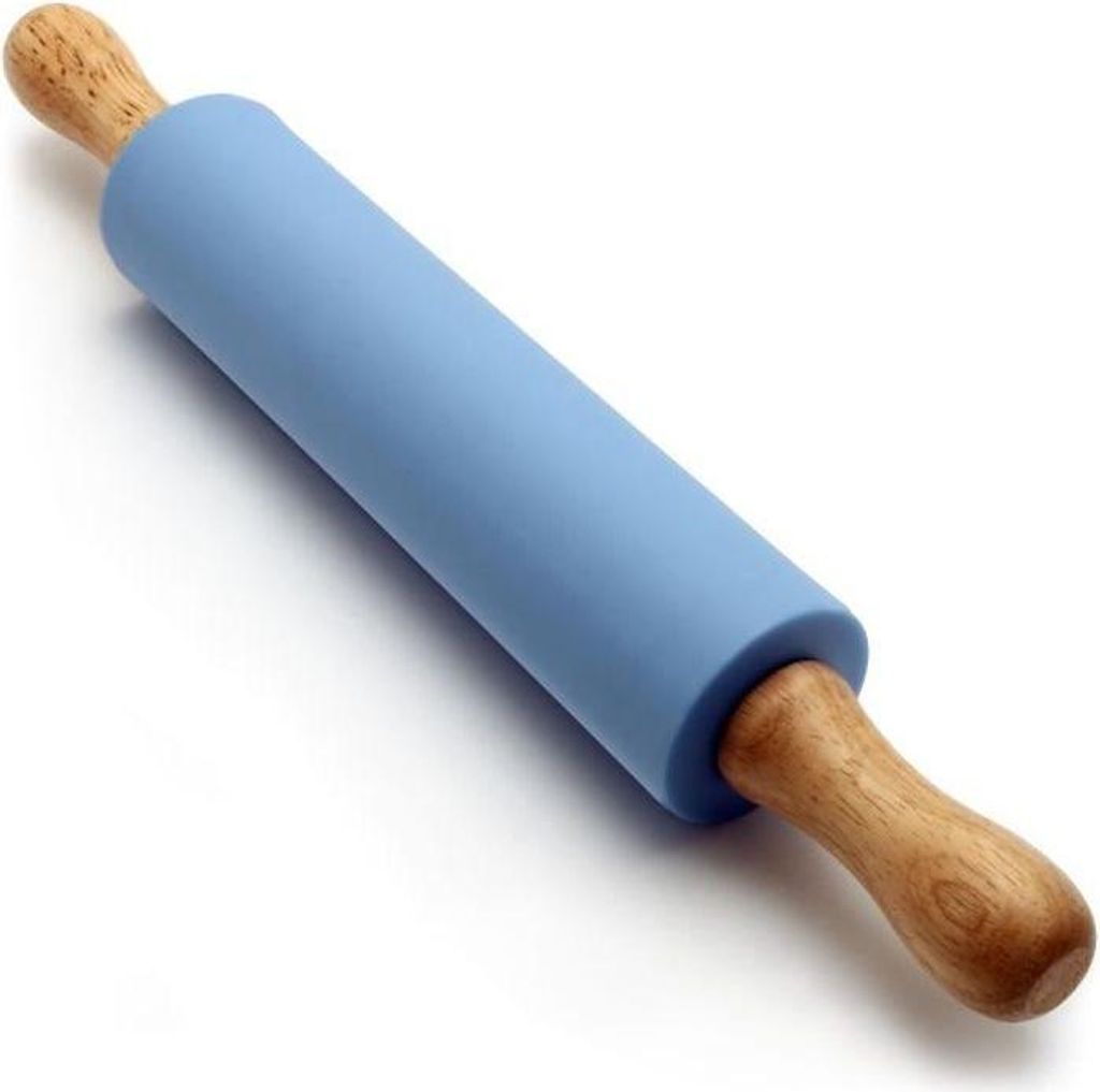 Silikon-Nudelholz mit Antihaftbeschichtung – Blau – 30 cm