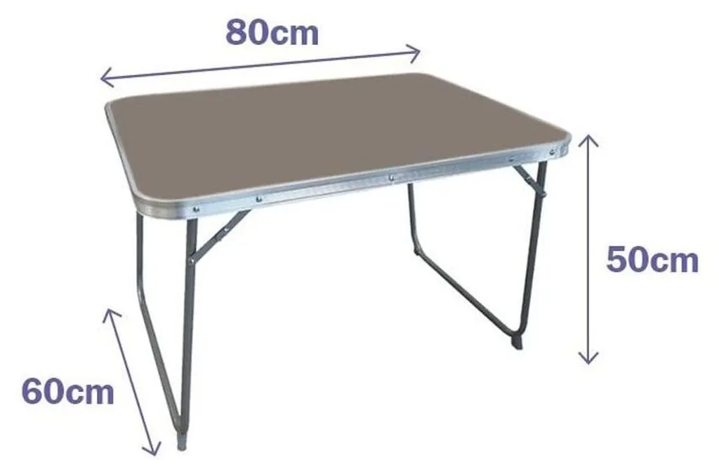 Table pliante Marbueno grise ultra légère 80cm avec plateau robuste