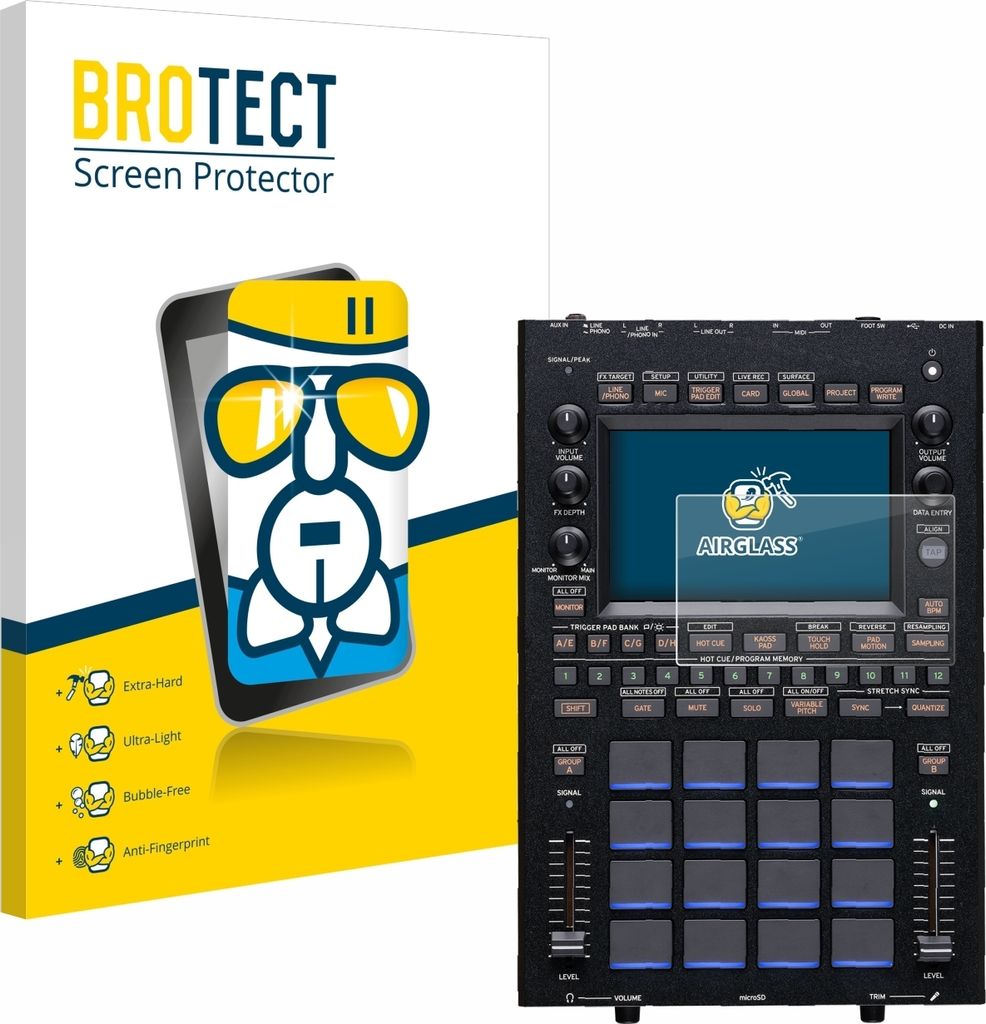 BROTECT Schutzglas für KORG KAOSS Replay Schutzfolie Panzer Folie Glas Display Schutz klar