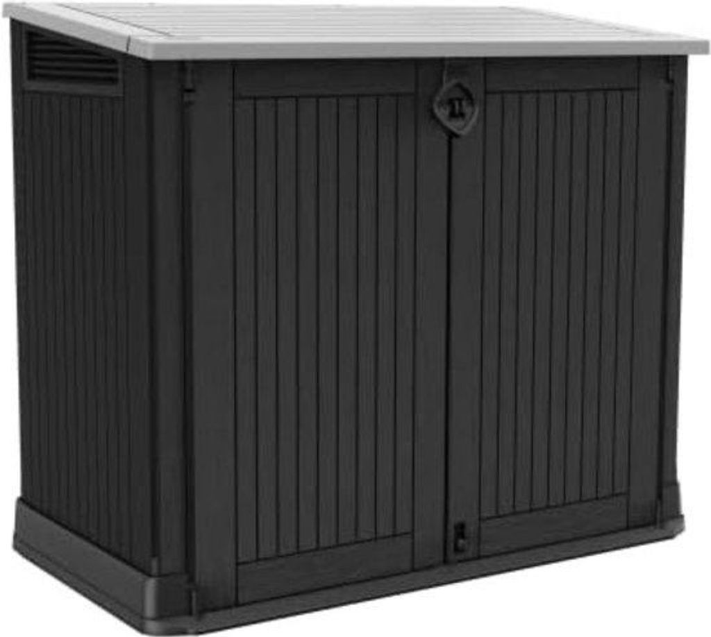 Metall Gartenbox wetterfest UV-beständig für 2x 120L Mülleimer mit Gasfedern