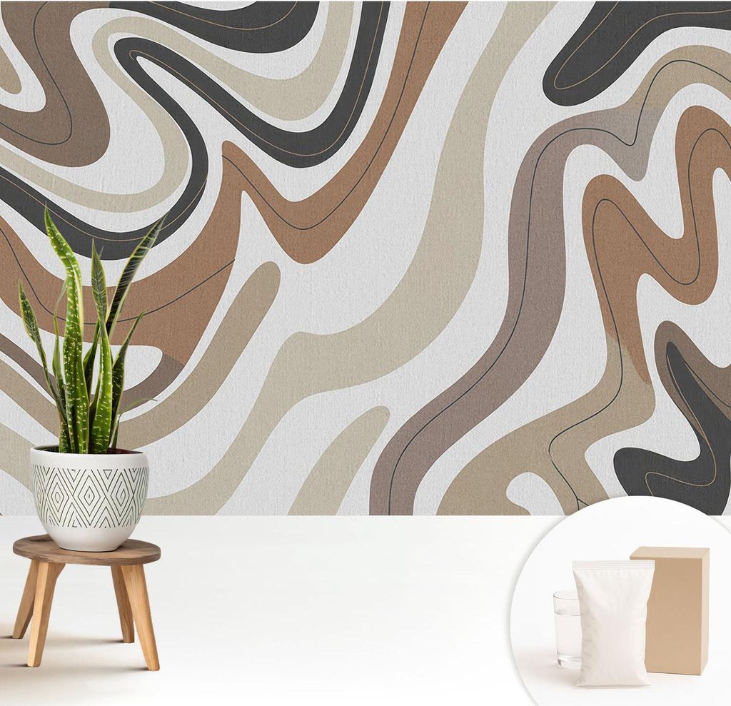 Fototapete - 208x146 cm - Tapete - Wandtapete - Wandbilder - Dekofolie - Tapete Folie - Wand - Dekoration - Wohnzimmer - Harmonische Wellen