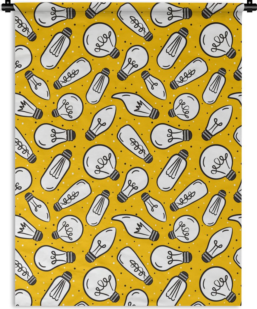 MuchoWow Wandteppich Wandbehang Cartoon - Lampen - Muster 120x160 cm Tapisserie Dekoration Wandtuch - Wohnzimmer - Moderne