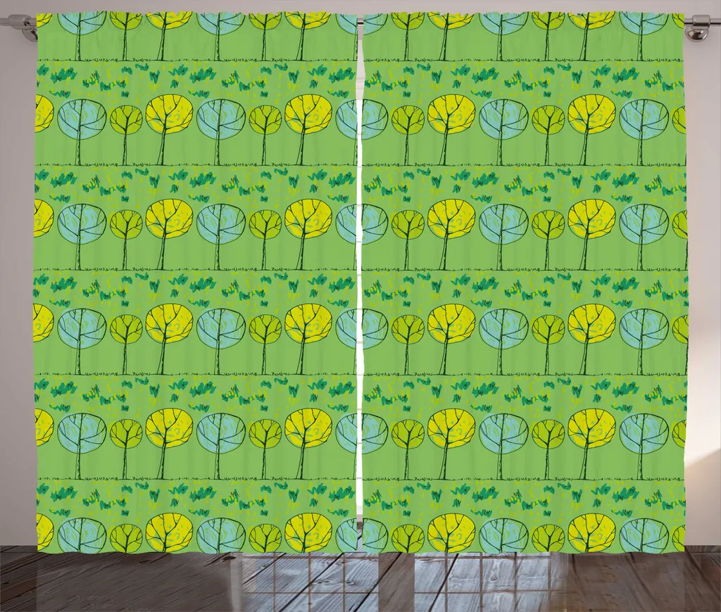 Rideau Brise-vue Largeur 280cm Vert Citron pour Occulter et Décorer Salon