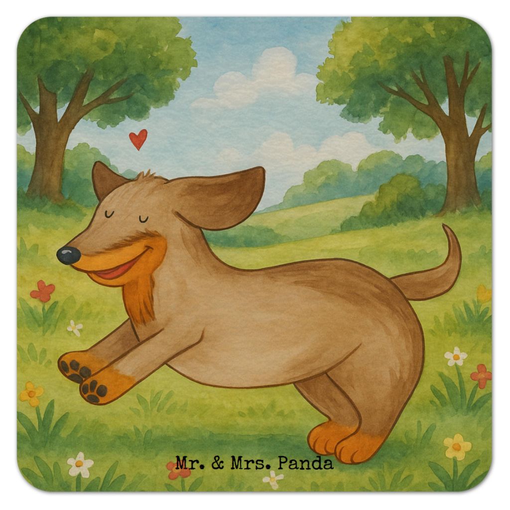 Mr. & Mrs. Panda Becheruntersetzer Hund Dackel Design 25er Set - Weiß - Geschenk, Bierdeckel, Braun, gläseruntersetzer, bieruntersetzer, Herz, Ti...