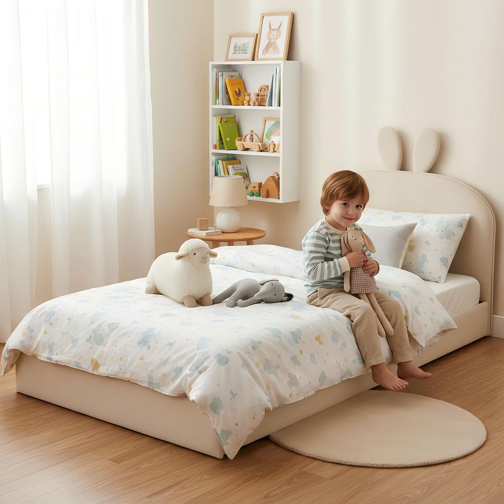 Dětská postýlka STILVORA 90 x 200 cm, čalouněná postel s Obrázek produktu 