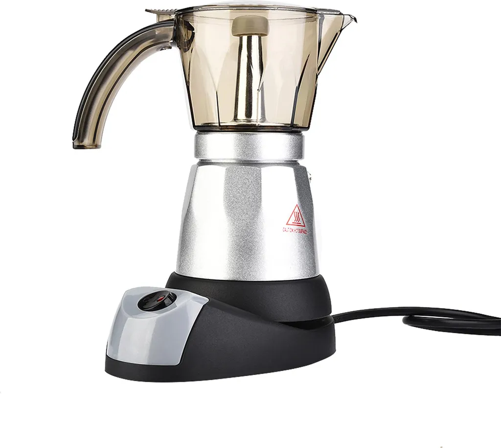 Elektrische Mokkakanne mit großem Fassungsvermögen Herdplatte Espresso-Kaffeemaschine Kaffee-Perkolator 300ml