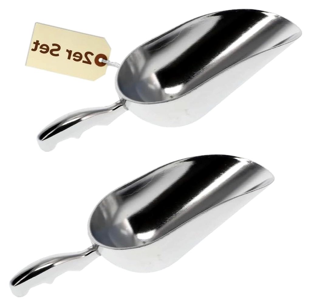 2er Set Aluminium-Futterschaufeln 400 ml