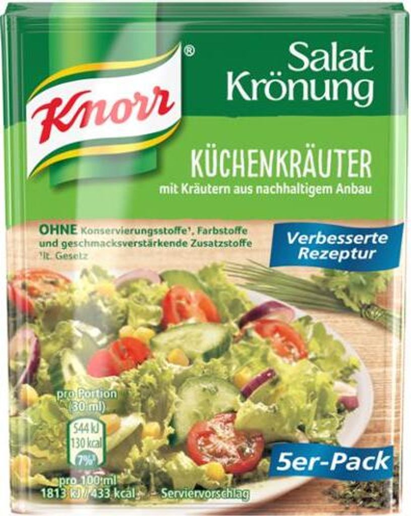 5 x Knorr - Salatkrönung - Küchenkräuter - 5er