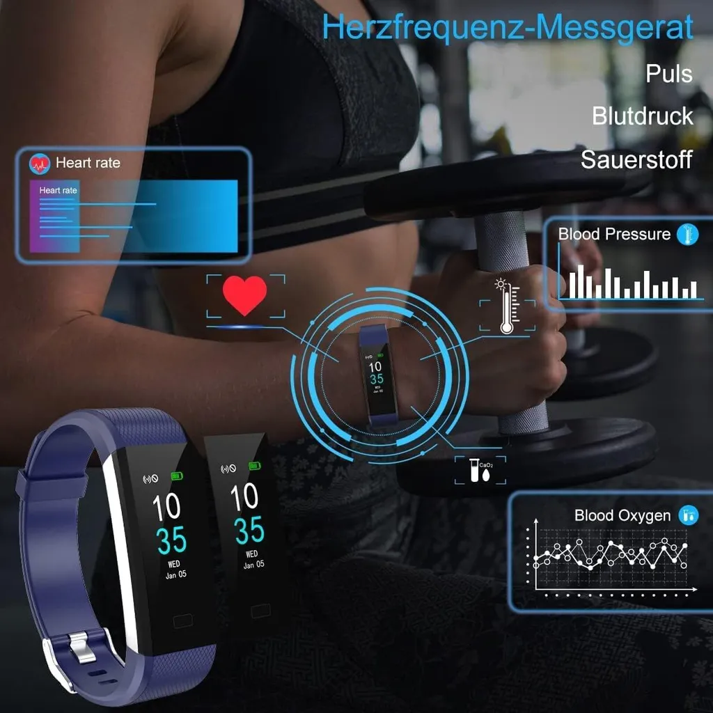 ECOSOON Smartwatch Donna, Contapassi Polso Donna Impermeabile IP68