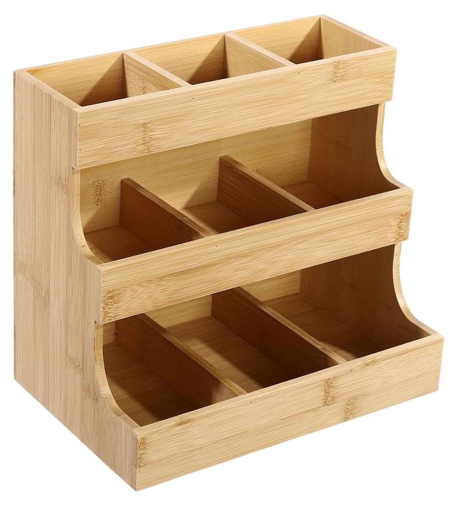 bambusowy organizer na torebki herbaty z 9 przegrodami Zdjęcie produktu 