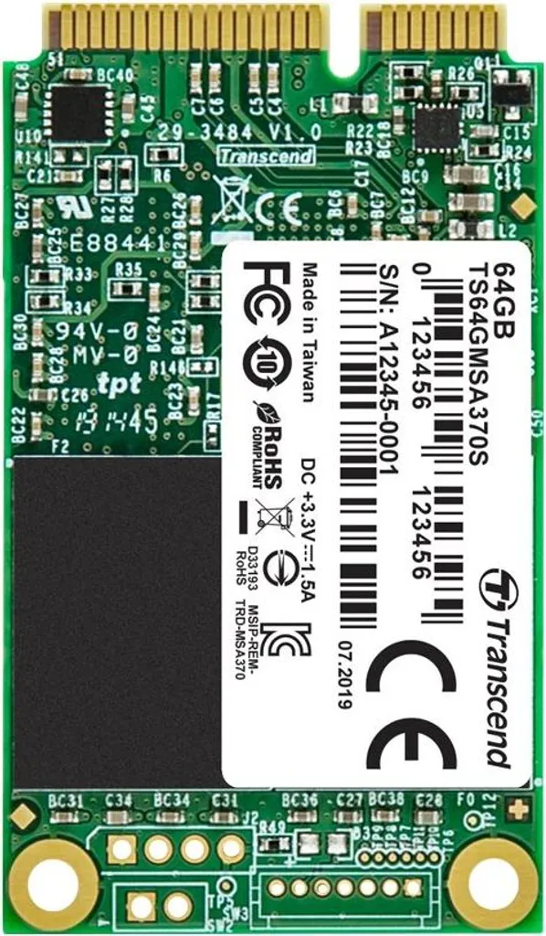 Transcend TS64GMSA370S mSATA SSD 64GB MLC - Stoccaggio per Embedded