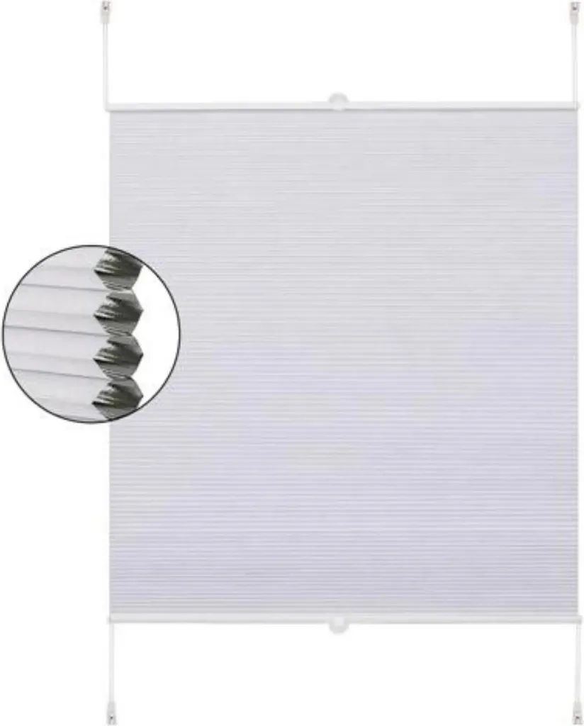 Tenda Plissettata Nido d'ape 69x122 Bianca | Oscurante Termica Interna