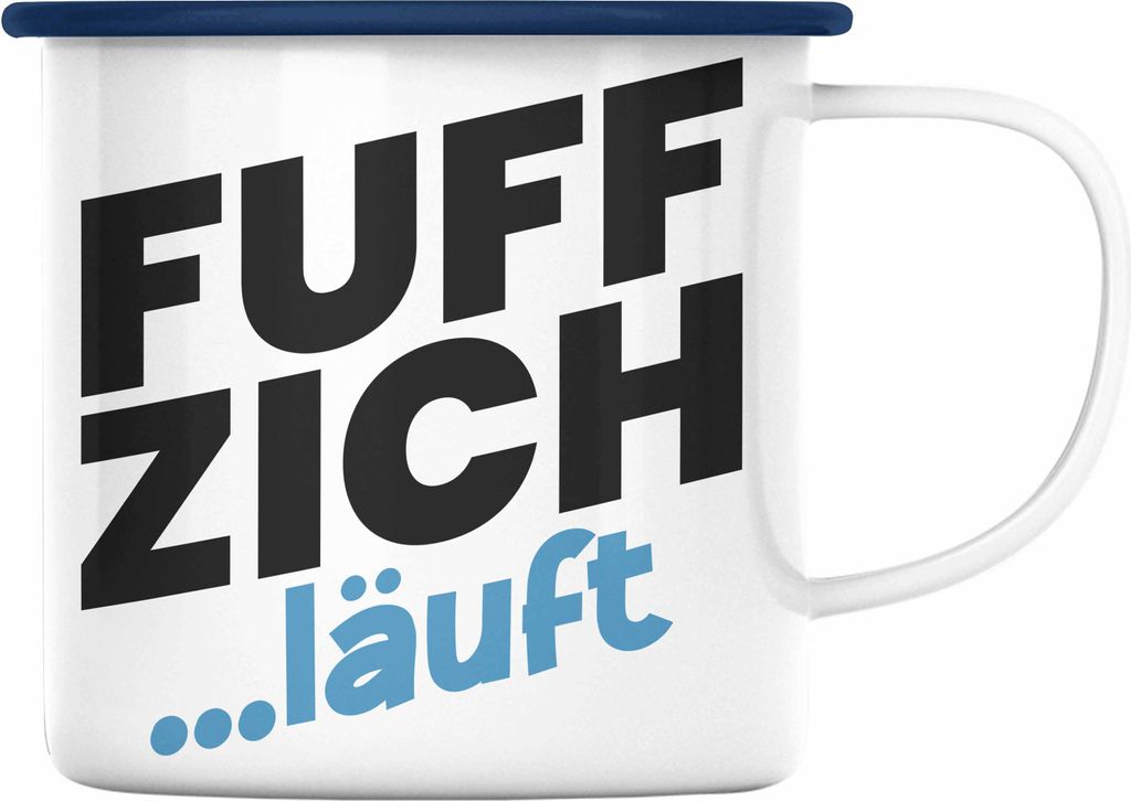 Trendation - 50. Geburtstag Emaille Tasse Frau Geschenk 50er Geschenkidee 50 Mutter Frauen Lustig Geschenke 50 Jahre Alt Mann Männer (Blau)