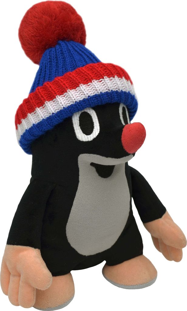 Kuscheltier Der kleine Maulwurf mit Mütze 24 cm Schwarz/Mehrfarbig, 45906I