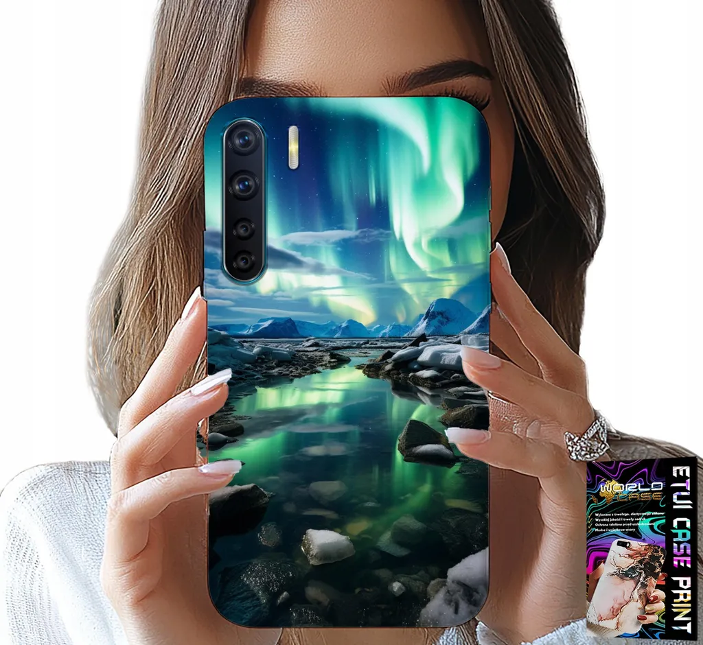 Kit Protezione Oppo A91: Cover Stawik Alaska Aurora e Vetro Display