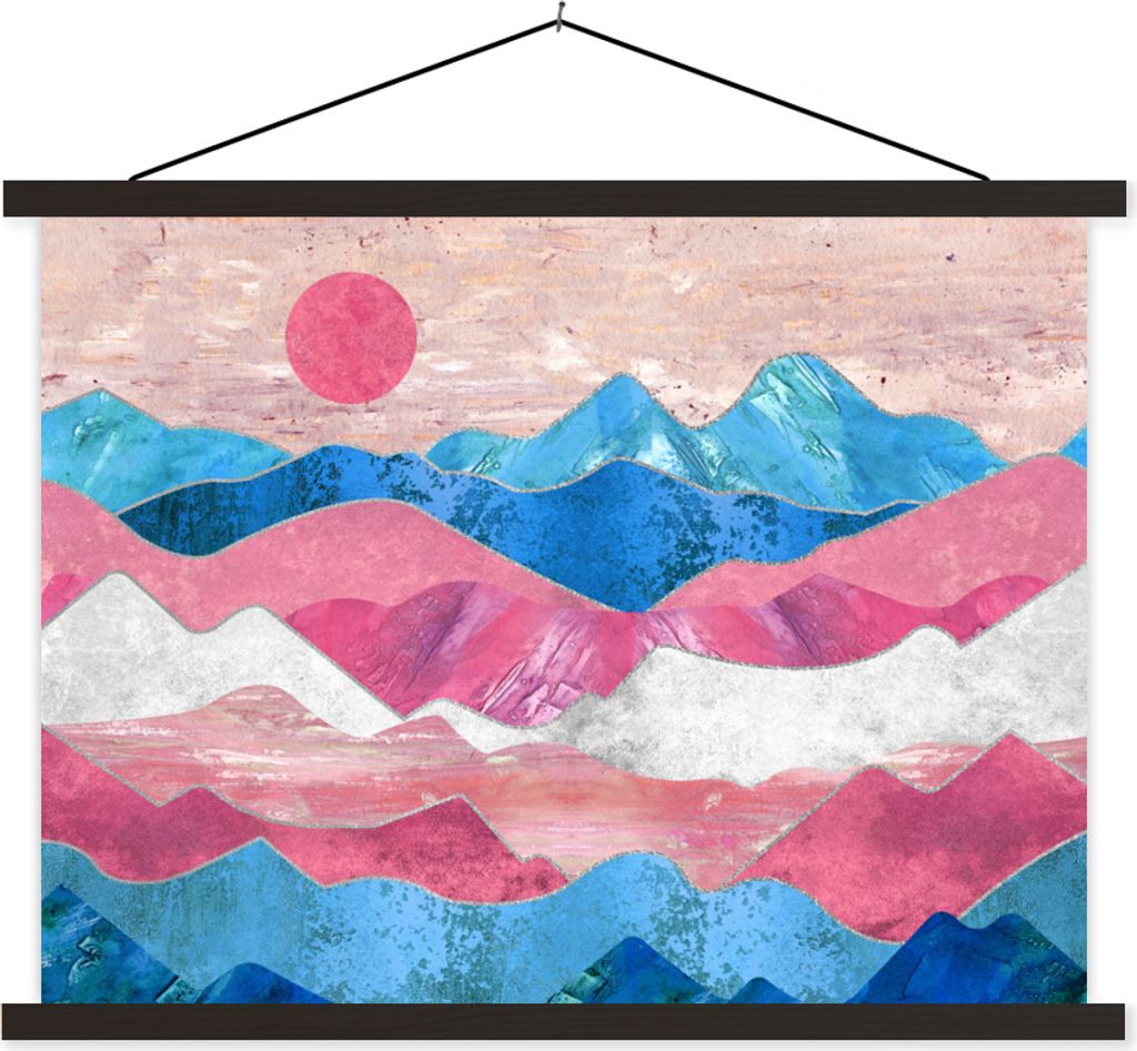 MuchoWow Textilposter Transgender - Marmor - Stolz 120x90 cm mit schwarzem Rahmen - Aufhänger für Poster