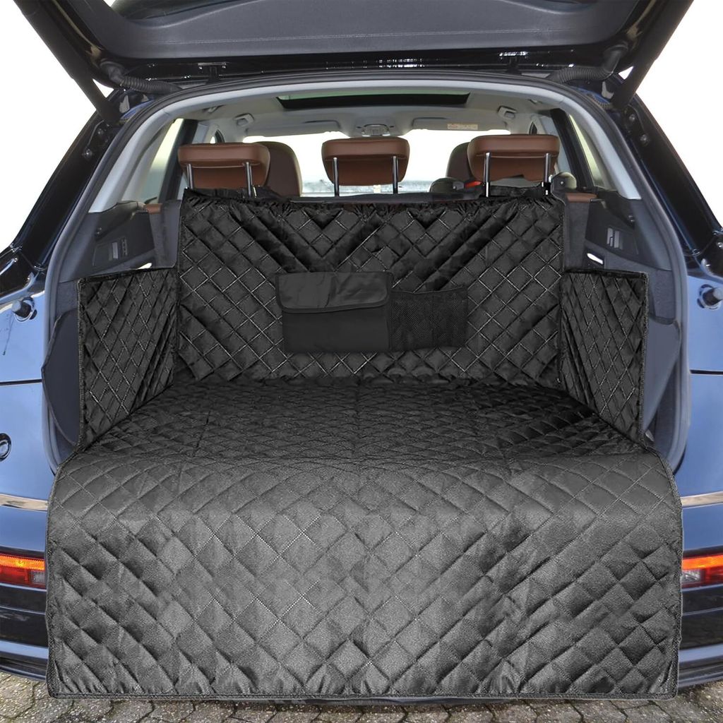 Kofferraumschutz Hund mit Seiten und Ladekantenschutz, Wasserabweisend & Kratzfest & Pflegeleicht, Universal Auto Hundedecke Kofferraum Hunde Berlin