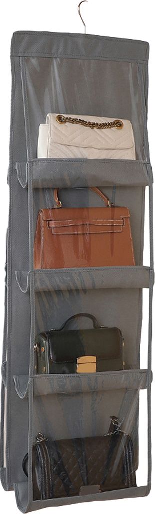 Aufbewahrungstasche für Taschen, doppelseitig, transparent, sichtbar, 6/8 Taschen, große Tragkraft, Handtaschen-Organizer, staubdicht, Kleiderbü...