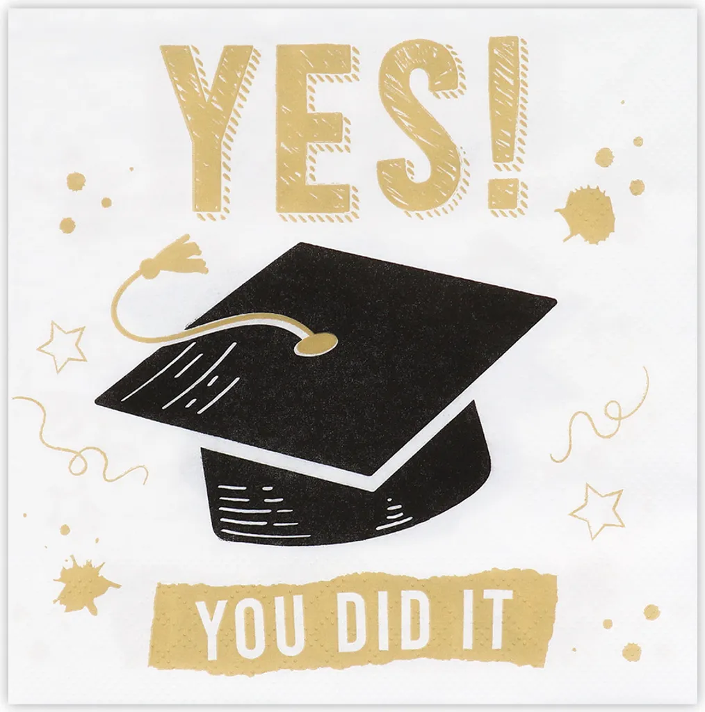 Lot de 20 Serviettes Triple Épaisseur Yes You Did It Design Examen