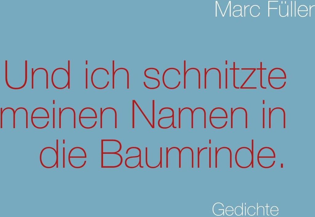 Und ich schnitzte meinen Namen in die Baumrinde.