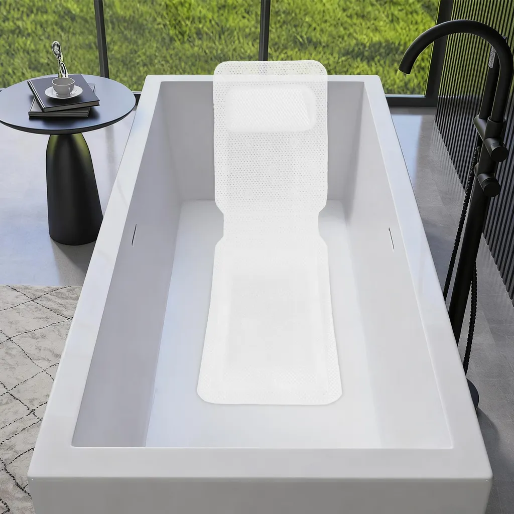 Tapis de Bain Anti-Douleur Ergonomique Blanc - Maille Séchage Rapide