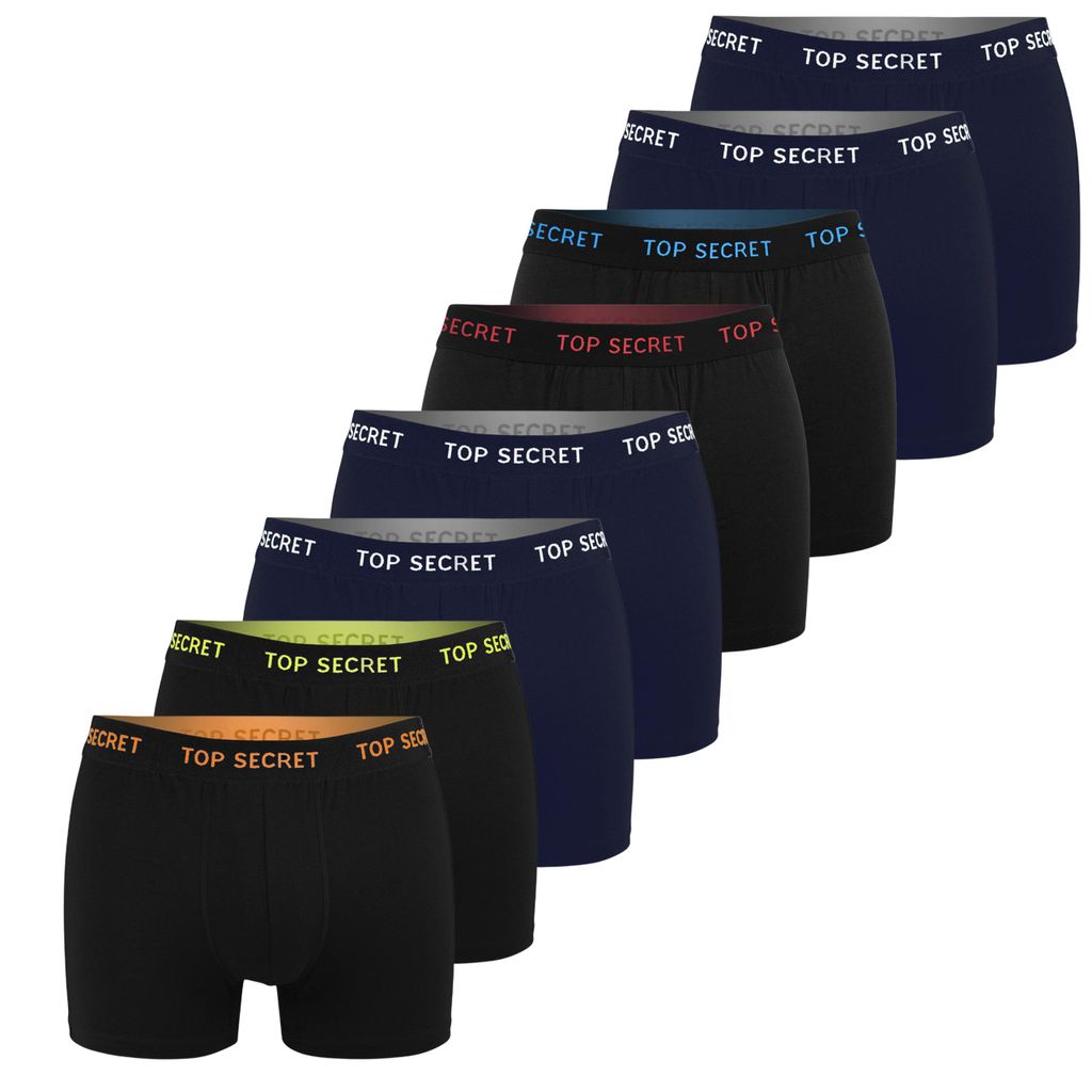 Top Secret Boxershorts Herren 8er Pack XXL Baumwoll Passform Atmungsaktiv Unterwäsche Unterhosen Männer Men Retroshorts