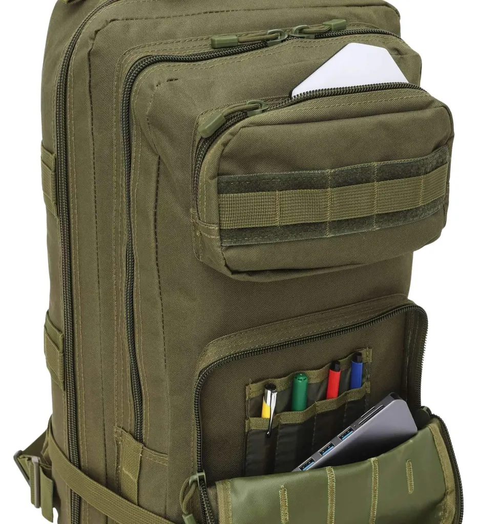 Sac à dos tactique 45L Ranger Green - Compartiment modulable robuste - 7