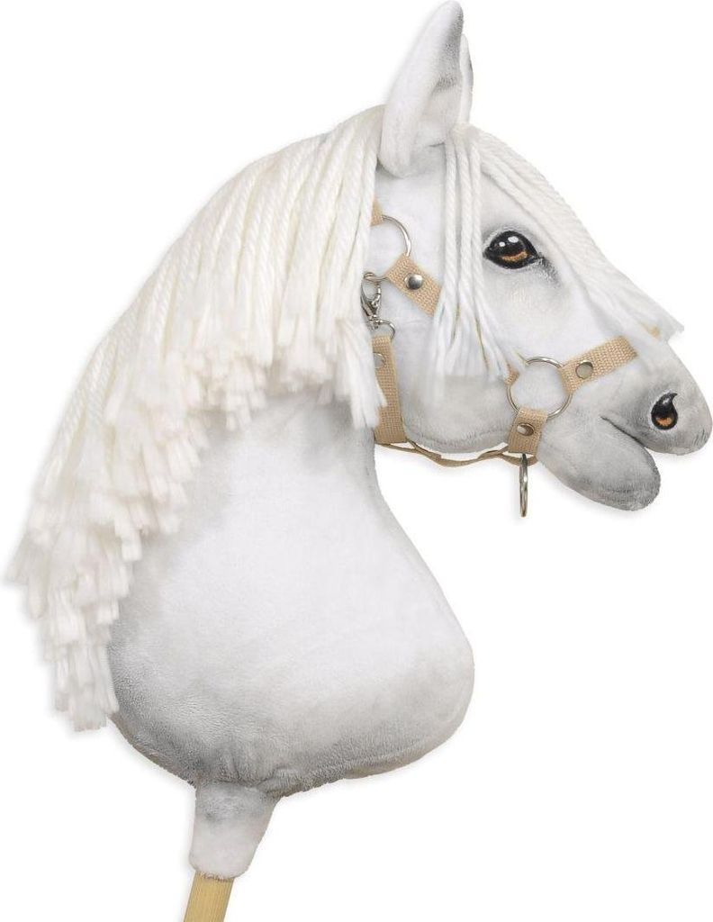 Verstellbares Halfter – Paardenhalter – perfekte Passform für Steckenpferd A3, Beige