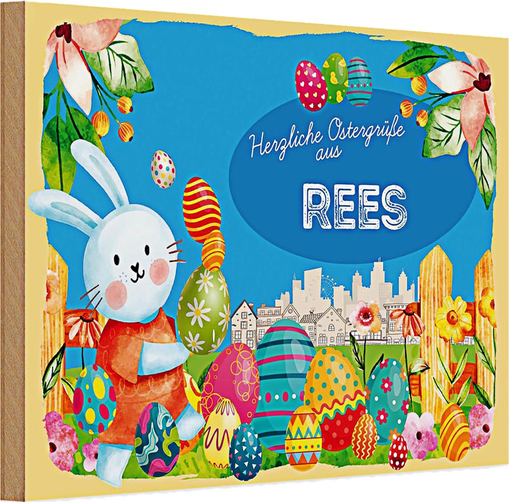 Holzschild Ostern Ostergrüße 30x20cm REES