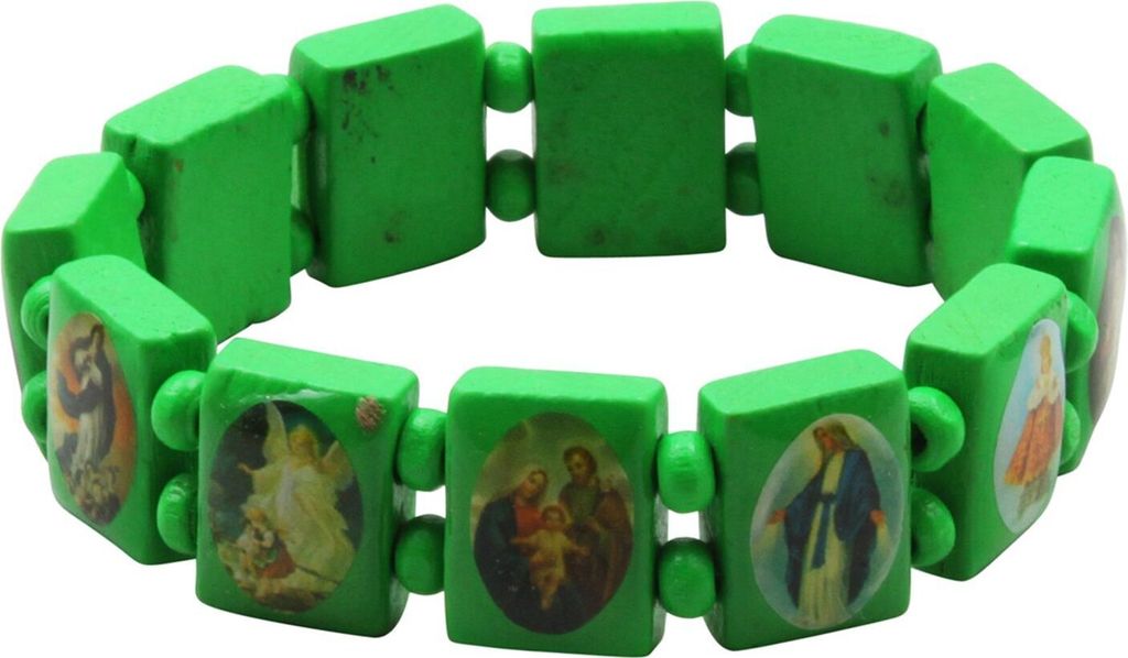 Holzarmband - Christliche Religion - grün Produktbild 