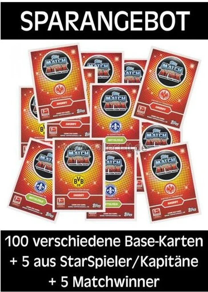 Topps Match Attax 2016/17 : Lot de 110 cartes Bundesliga version allemande