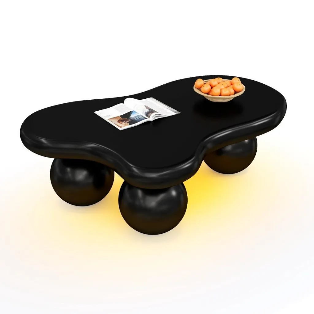 Table basse nuage LED AIORBER noir 95cm salon design moderne