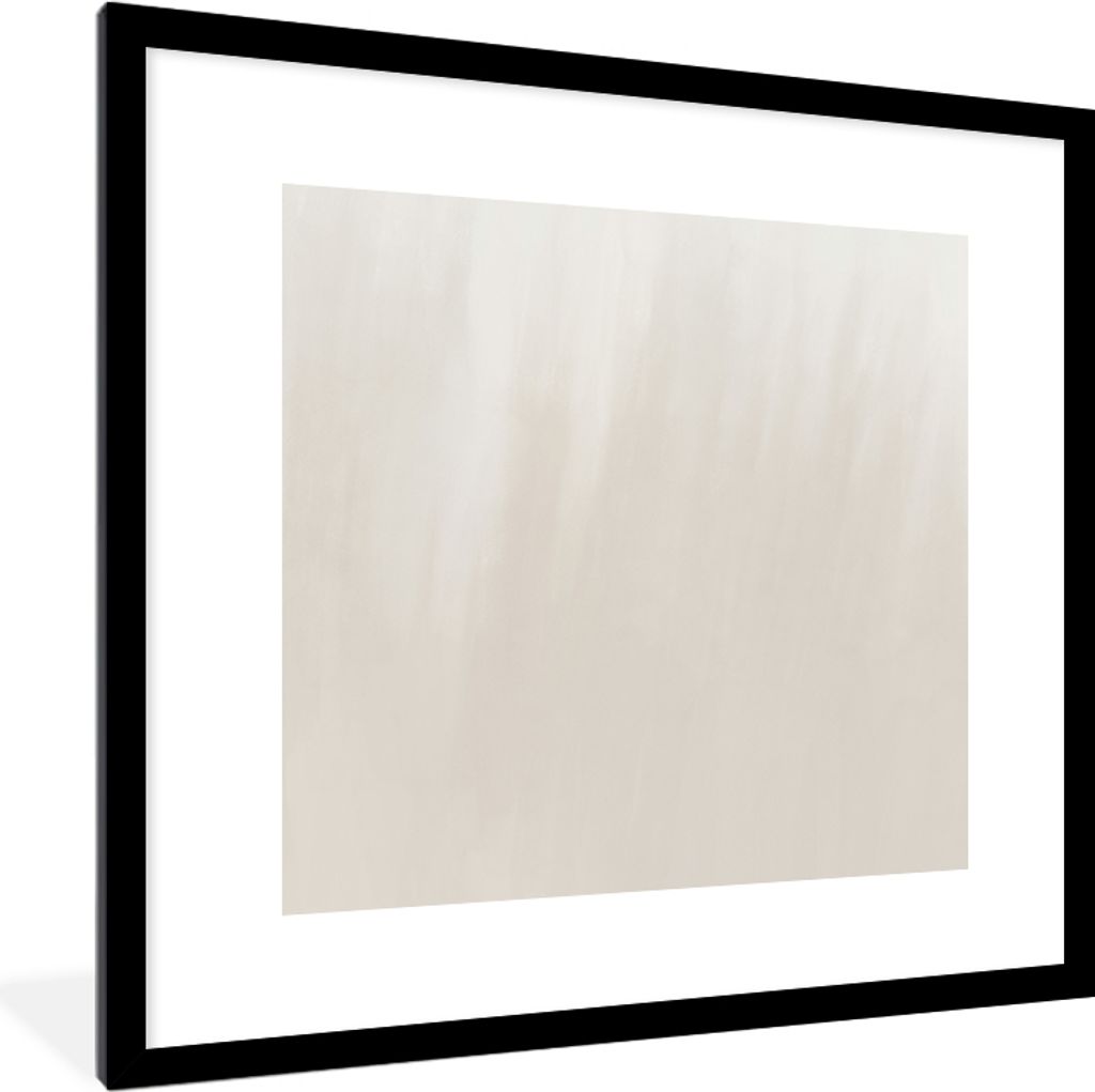 MuchoWow Gerahmtes Poster Abstrakt - Design - Taupe 40x40 cm - Poster mit Schwarzem Bilderrahmen Wandposter Rahmen Foto Bilder - Poster - Plakat ...