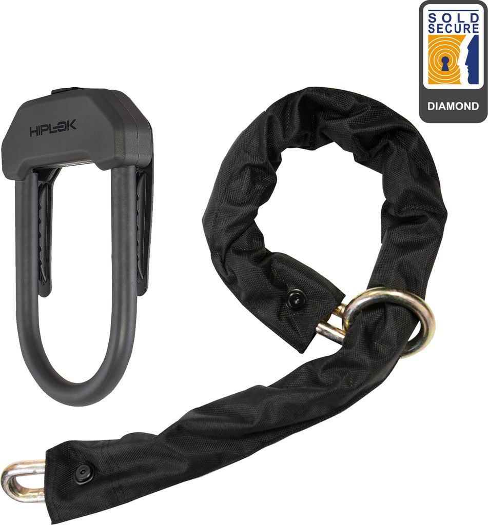 Hiplok DX+XL Kettenschloss+Bügelschloss 10mm gehärteter Stahl+14mm DX U-Schlo...