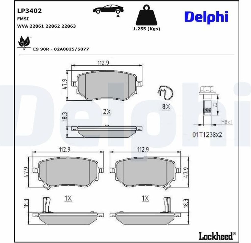 DELPHI Bremsbeläge Satz Hinten Bremsklötze passend für MERCEDES-BENZ X-Klasse Pickup (470) LP3402