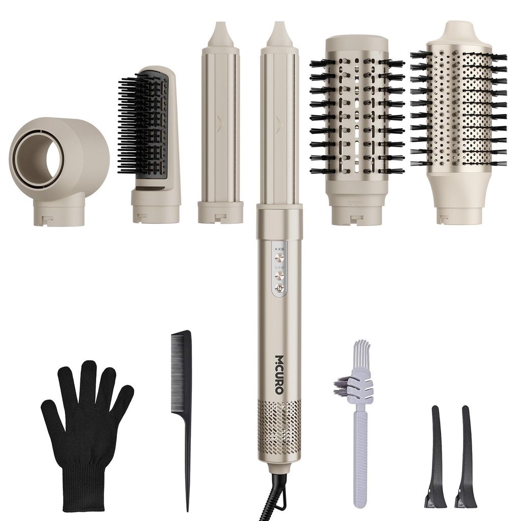 MCURO 6-in-1 Hairstyler mit Lockenstab, Warmluftbürste, Produktbild 