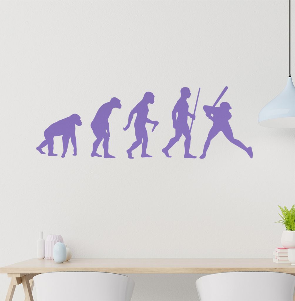 Baseball Game Evolution Wandtattoo Wandaufkleber Wall Sticker - Dekoration, Küche, Wohnzimmer, Schlafzimmer, Badezimmer